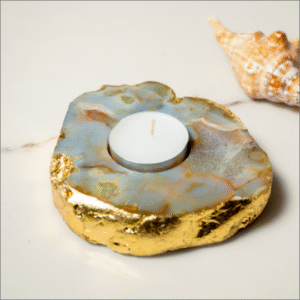Agate-Tea Light Coaster- Grey